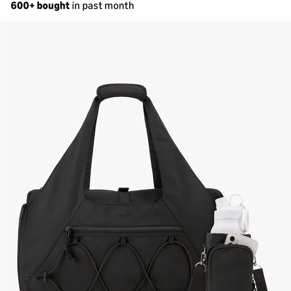 Black Gym Bag - small water bottle bag NOT INCLUDED